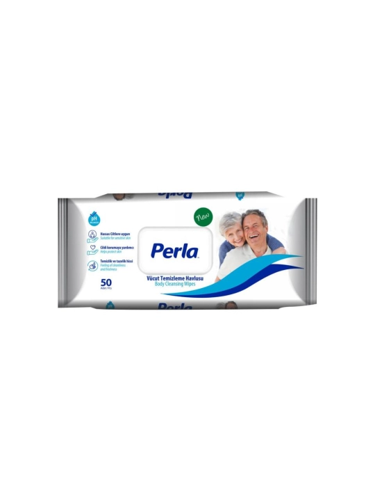 Влажные салфетки для тела PERLA Vücut Temizleme, очищающие, 50 шт - 