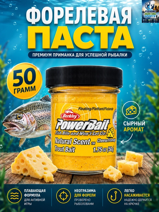 Форелевая паста, паста для ловли форели Berkley PowerBait - 