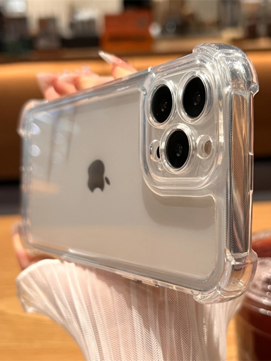 Chexol iPhone 7, 8, SE, XS, 11,12,13,14,15,16,17,Pro,Max,Plus,Mini uchun, shaffof, silikon