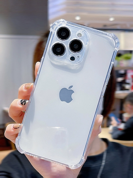 Chexol iPhone 7, 8, SE, XS, 11,12,13,14,15,16,17,Pro,Max,Plus,Mini uchun, shaffof, silikon