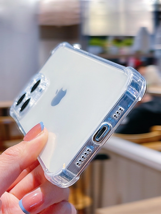Chexol iPhone 7, 8, SE, XS, 11,12,13,14,15,16,17,Pro,Max,Plus,Mini uchun, shaffof, silikon