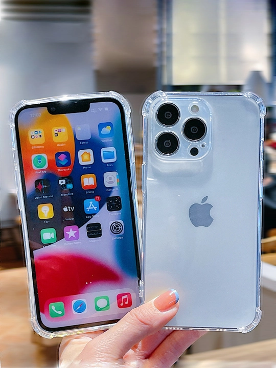 Chexol iPhone 7, 8, SE, XS, 11,12,13,14,15,16,17,Pro,Max,Plus,Mini uchun, shaffof, silikon