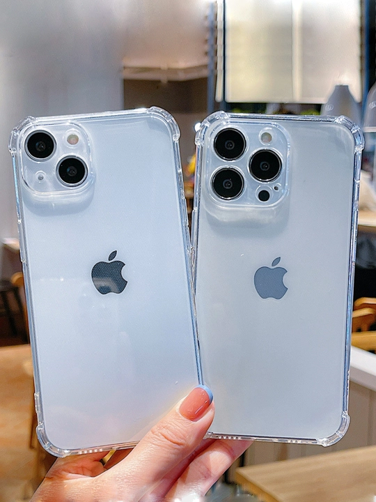 Chexol iPhone 7, 8, SE, XS, 11,12,13,14,15,16,17,Pro,Max,Plus,Mini uchun, shaffof, silikon