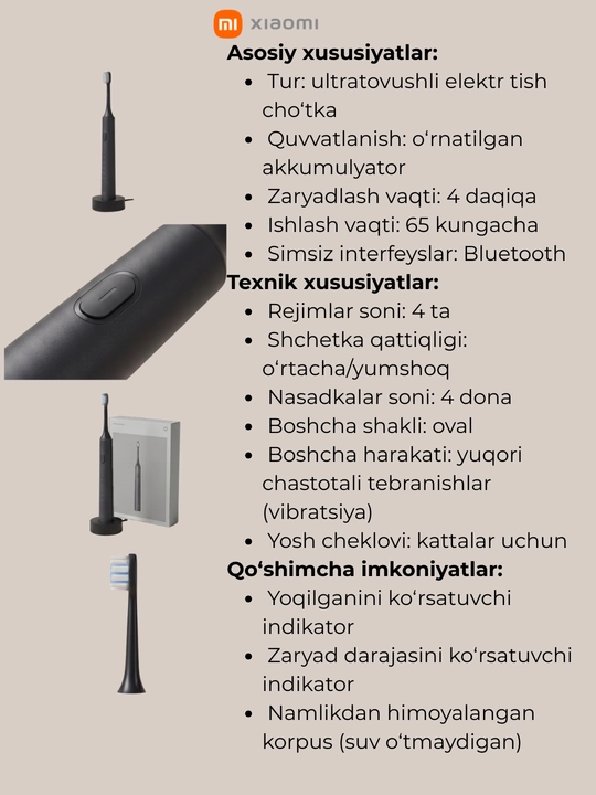 Xiaomi elektr tish cho‘tkasi