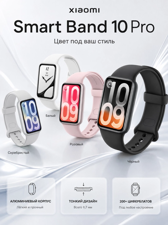 Xiaomi Smart Band 10 Pro, 1.74″ AMOLED display, 21-day battery, GNSS, 5ATM, 2000 nits