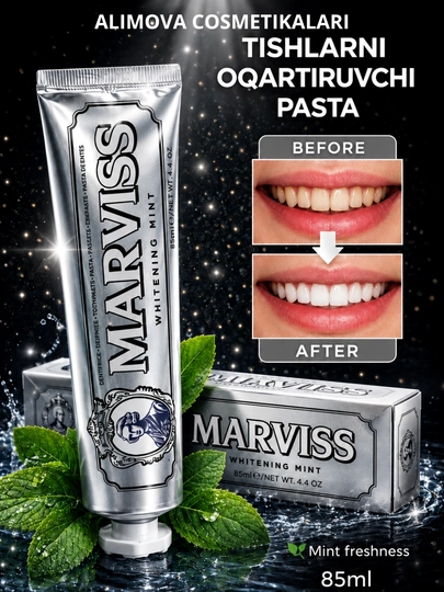 Oqartiruvchi effektga ega Tish pastasi, MARVIS Amarelli Licorice Mint, 85 ml