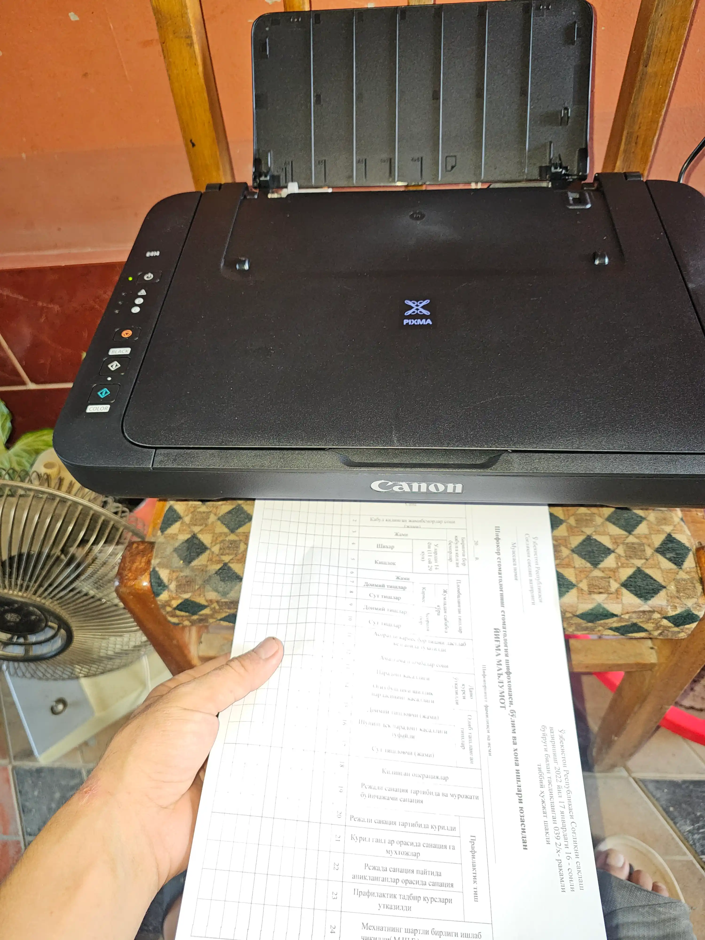 Canon PIXMA E414 MFU, A4, USB, rangli chop etish, 3-in-1