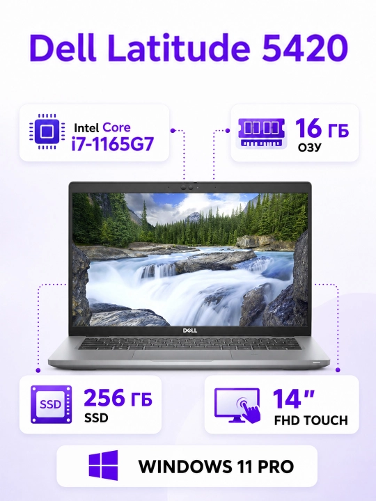 Noutbuk Dell Latitude 5420 14" FHD Touch, Core i5/i7 11, 8/16GB RAM, 256GB SSD, Win11 Pro - 