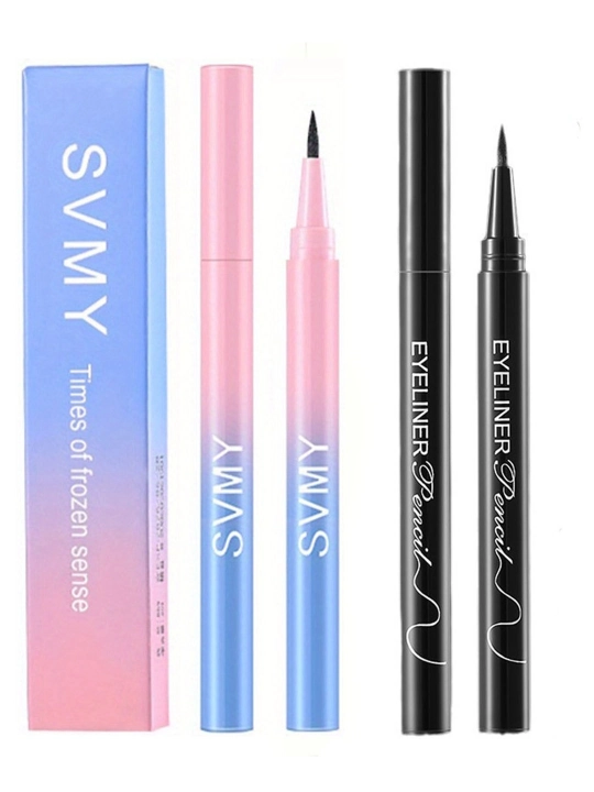 Ko'z uchun 2-in-1 podvodka-qalam to'plami SVMY & Eyeliner suvga chidamli qora