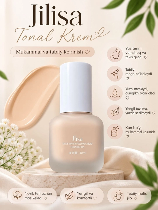 Yuz uchun tonal krem, tanalniy krem - 