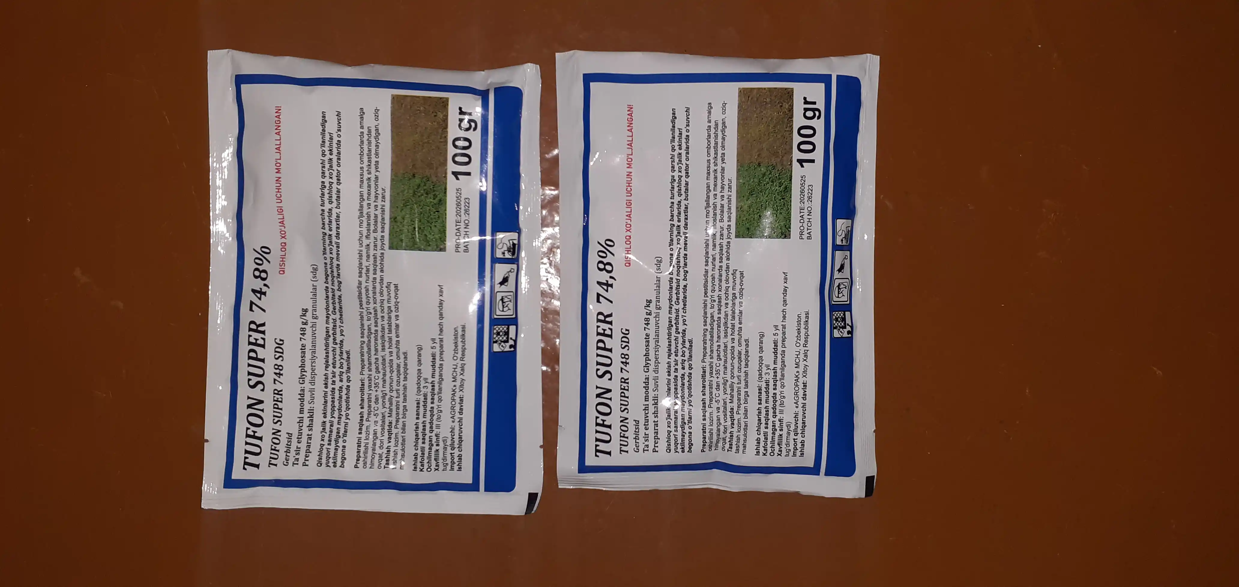 TUFON SUPER 74,8% 748 SDG gerbitsidi, glifosat 748 g/kg, suvda disperslanuvchi granulalar, 100 g