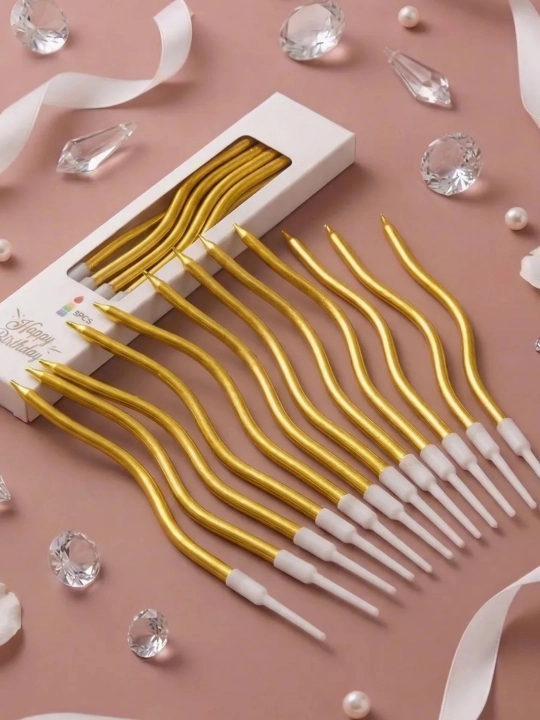 Набор свечей для торта Happy Birthday — 8 свечей + 1 свеча-фонтан