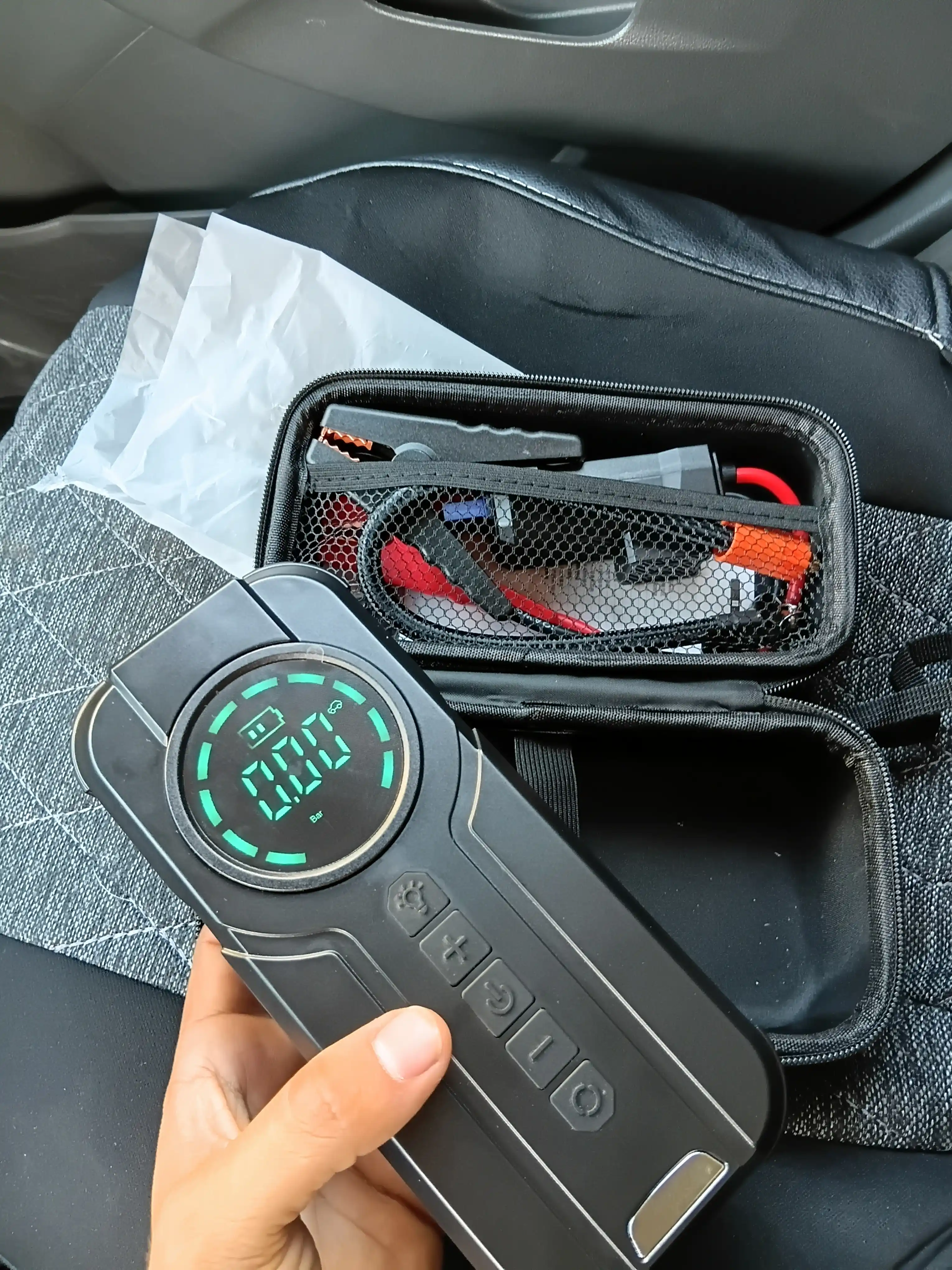 Avtomobilni ishga tushirish va quvvatlash moslamasi, Starter 10000 mAh + kompressor, nasos