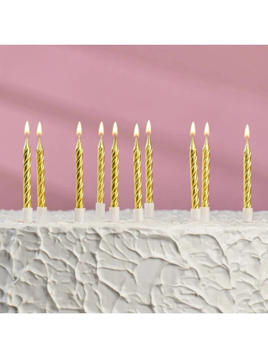 Набор свечей для торта Happy Birthday — 8 свечей + 1 свеча-фонтан