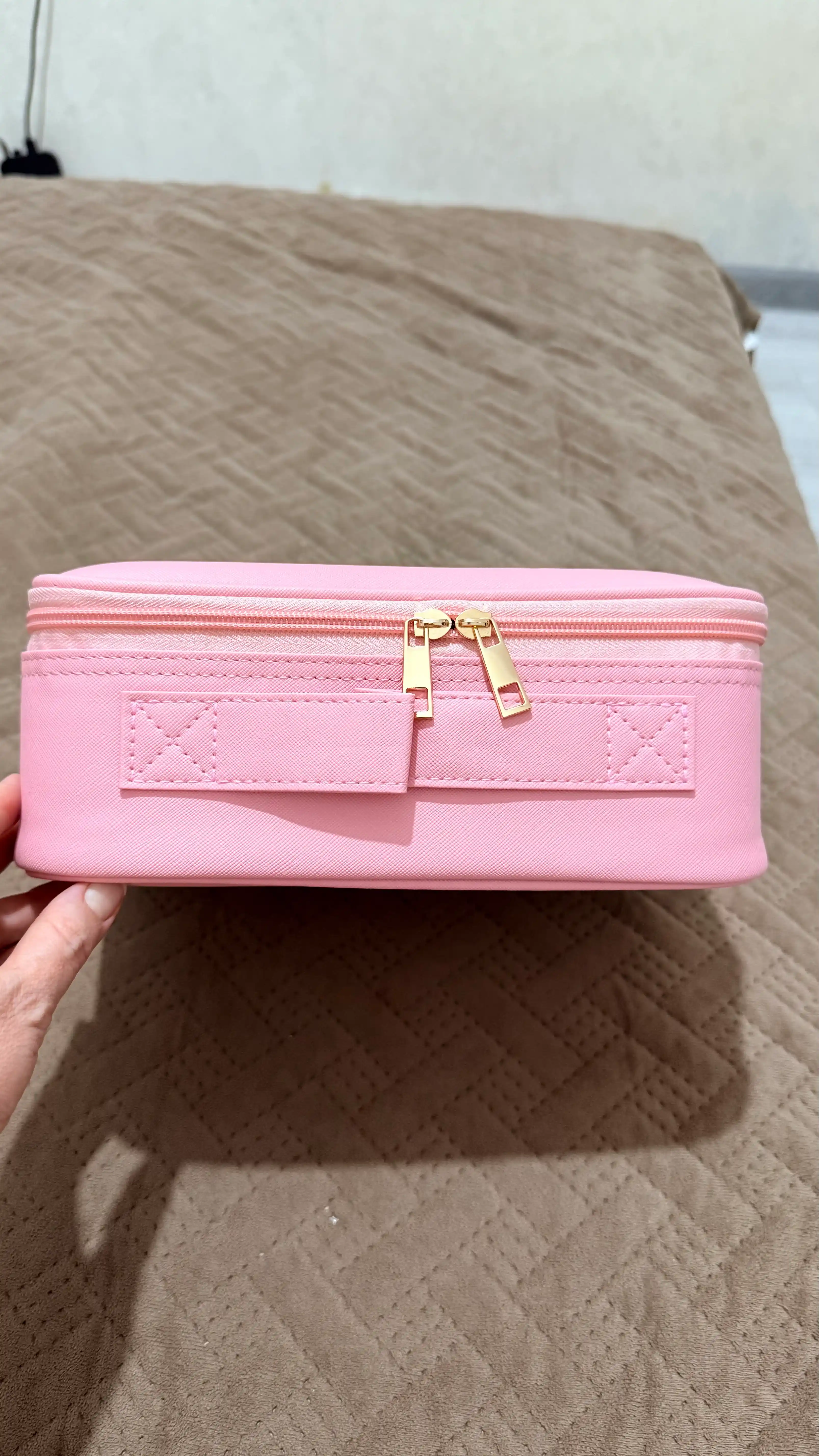 Kosmetik sumka, namga chidamli, keys kosmetika uchun, bo‘limli, cho‘tkalar uchun orgayner