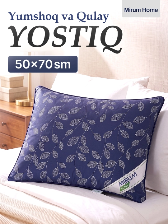 Uyqu uchun yumshoq yostiq Mirum Home 50x70, qulay yumshoq yostiqcha - 