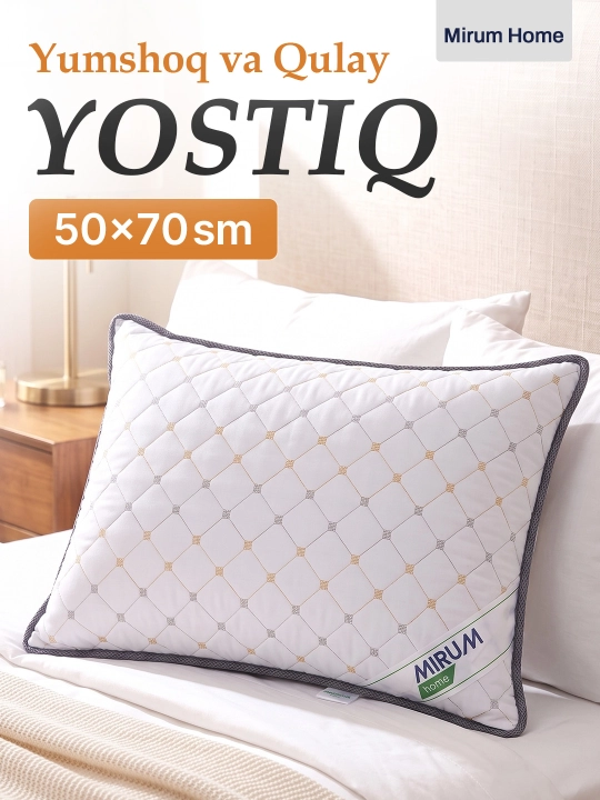 Uyqu uchun yumshoq yostiq Mirum Home 50x70, qulay yumshoq yostiqcha - 