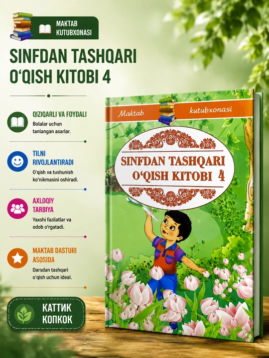 Синфдан ташқари ўқиш китоби 4, болалар учун - 