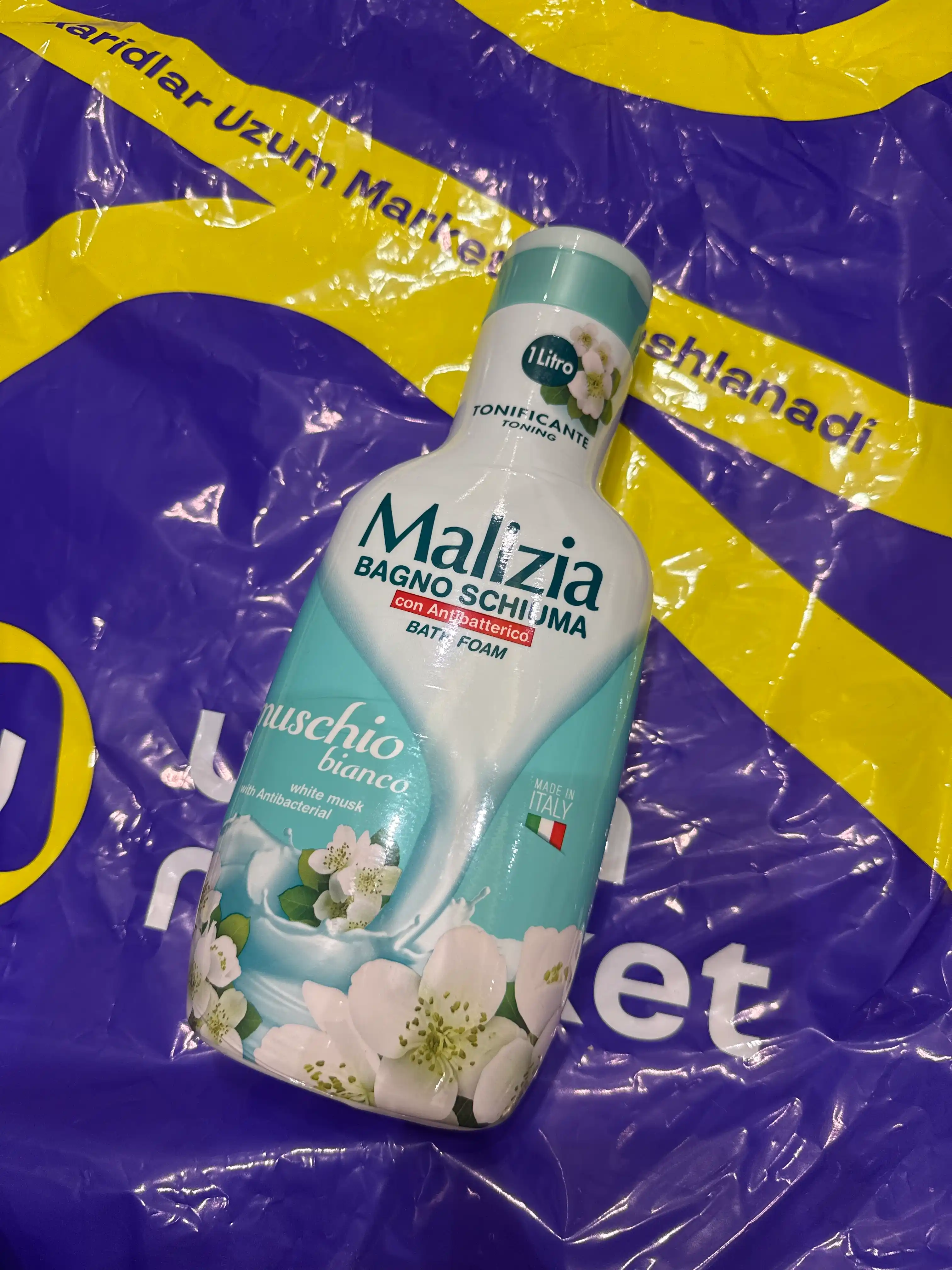 Гель-пена Malizia, для ванны и душа, с белым мускусом, 1 л