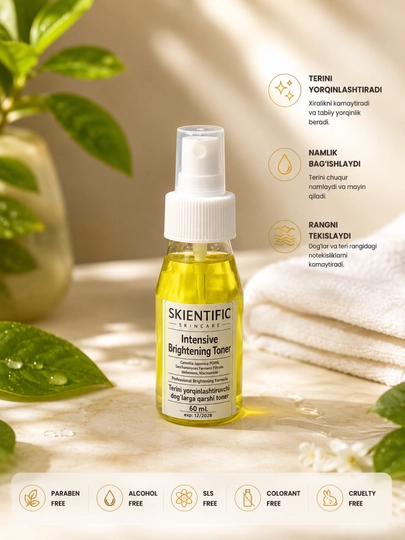 Осветляющий тонер SKIENTIFIC Intensive Brightening Toner 60 мл - 