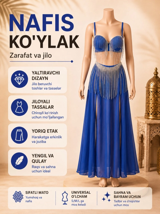 Arabcha raqs kostyumlari, karnaval kostyumlari, raqs dekoratsiyalari - 