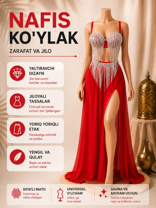 Arabcha raqs kostyumlari, karnaval kostyumlari, raqs dekoratsiyalari - 