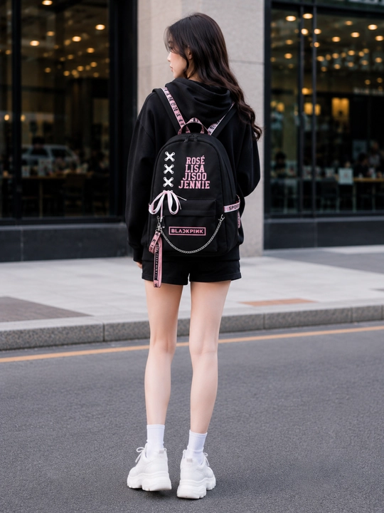 Ayollar uchun BLACKPINKK ryukzaki, zamonaviy maktab uchun ryukzak