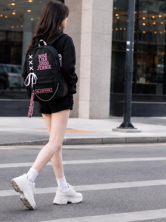 Ayollar uchun BLACKPINKK ryukzaki, zamonaviy maktab uchun ryukzak