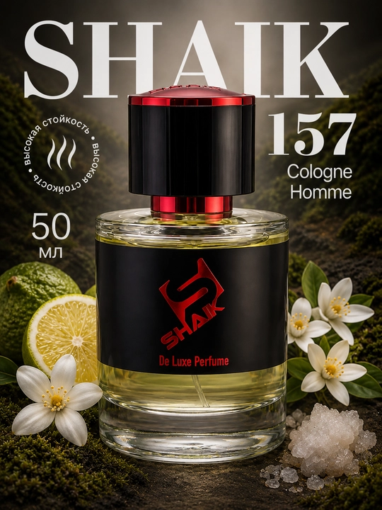 Parfyumlangan suv SHAIK 157, Homme Cologne 2013, erkaklar uchun, 10, 20, 25, 50, 100 ml