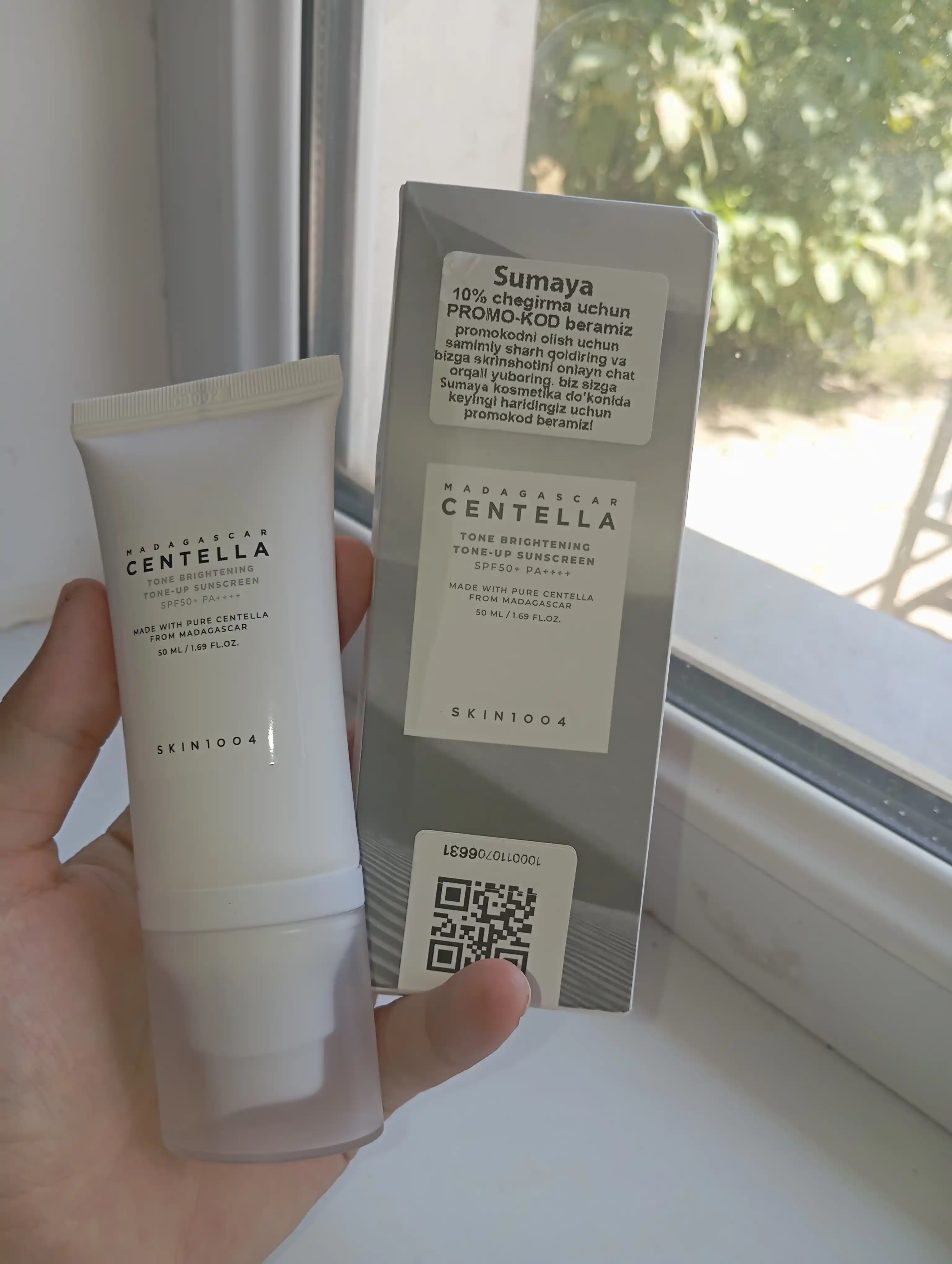 Quyoshdan krem SKIN1004 Madagascar Centella Hyalu-Cica Water-Fit SPF50/PA++++, 50 ml