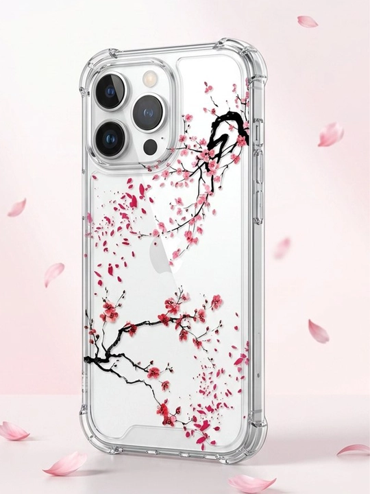iPhone uchun "Sakura" naqshli shaffof g'ilof