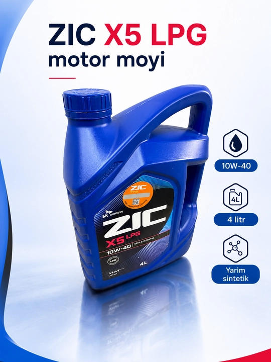 Моторные масла ZIC X5 LPG 10W-40 и ZIC X7 5W-30, 4 л, синтетика и полусинтетика - 
