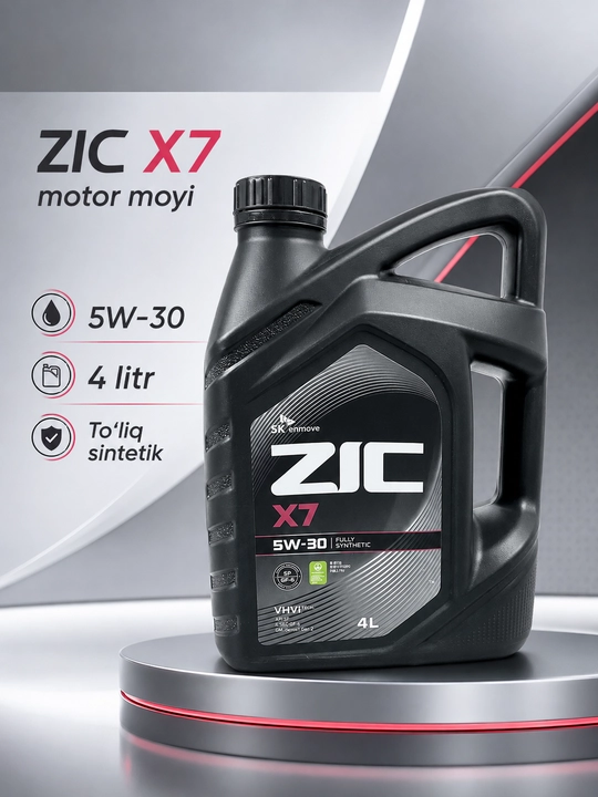 Моторные масла ZIC X5 LPG 10W-40 и ZIC X7 5W-30, 4 л, синтетика и полусинтетика - 
