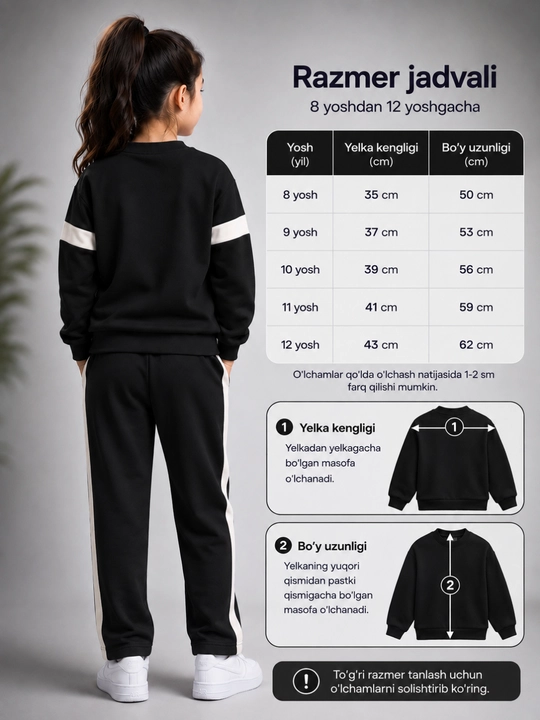 Qizlar uchun sport dvoyka, kundalik kostyum, yengil polyester komplekt, 2 qismli kiyim