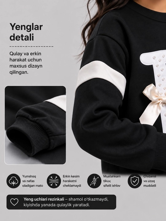 Qizlar uchun sport dvoyka, kundalik kostyum, yengil polyester komplekt, 2 qismli kiyim