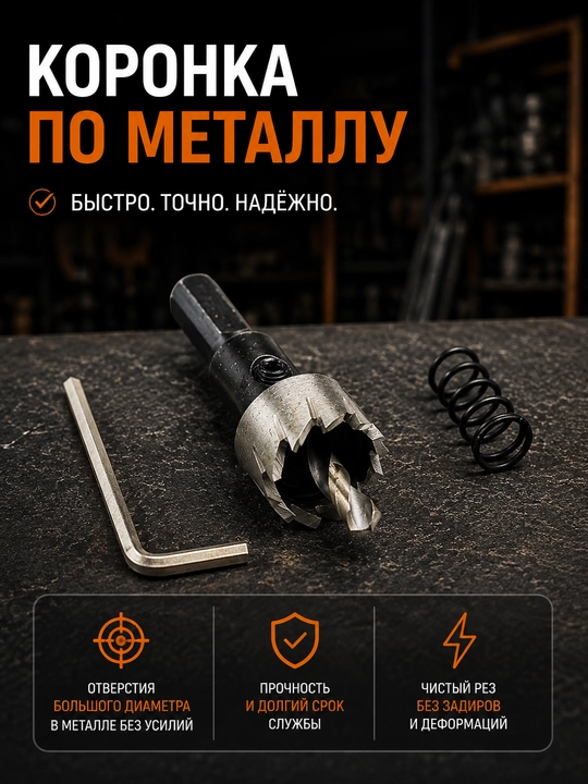 Коронка по металлу HSS 16–70 мм - 