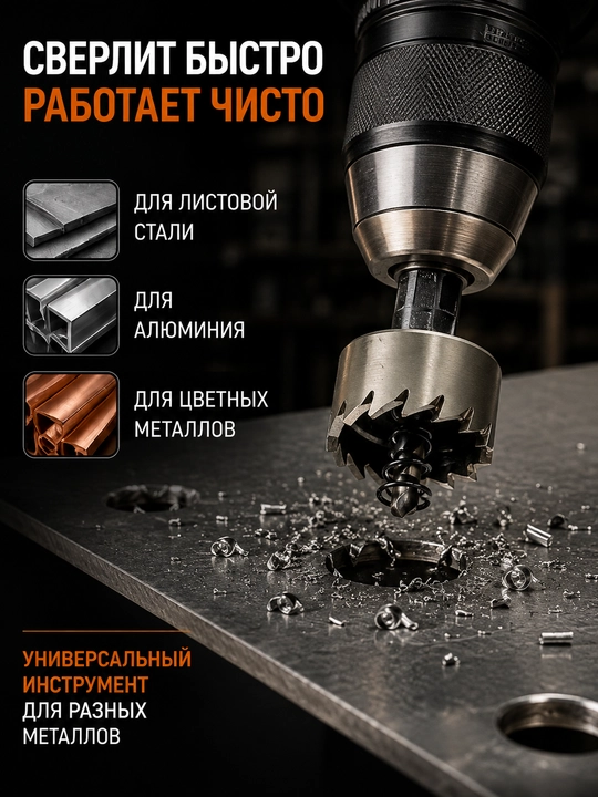 Коронка по металлу HSS 16–70 мм