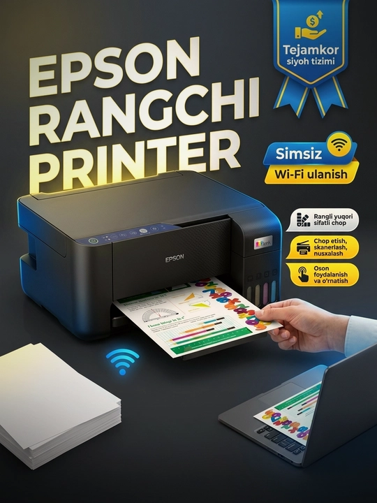 Epson EcoTank L3250 Wi-Fi rangli printer, skaner va kopir (3-in-1) - 