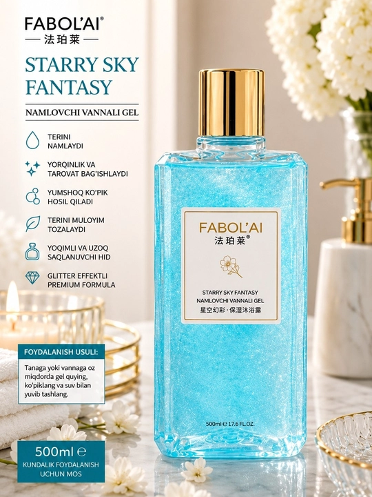 Гель для душа FABOL’AI — увлажняющий, ароматный, с эффектом сияния кожи - 