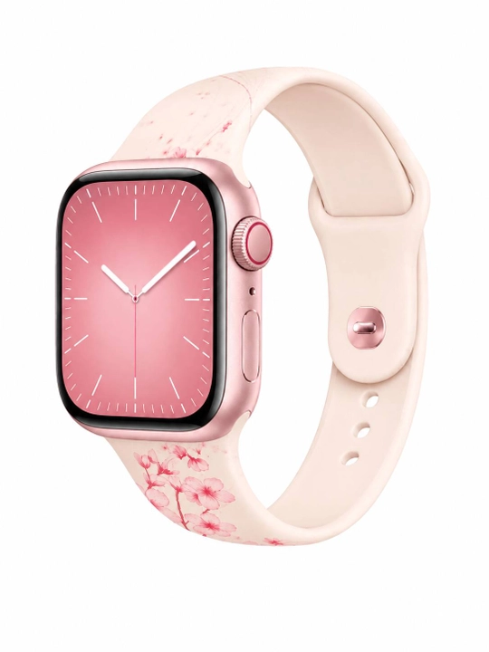 Ремешок силиконовый с цветочным принтом для Apple Watch 38/40/41 мм - 