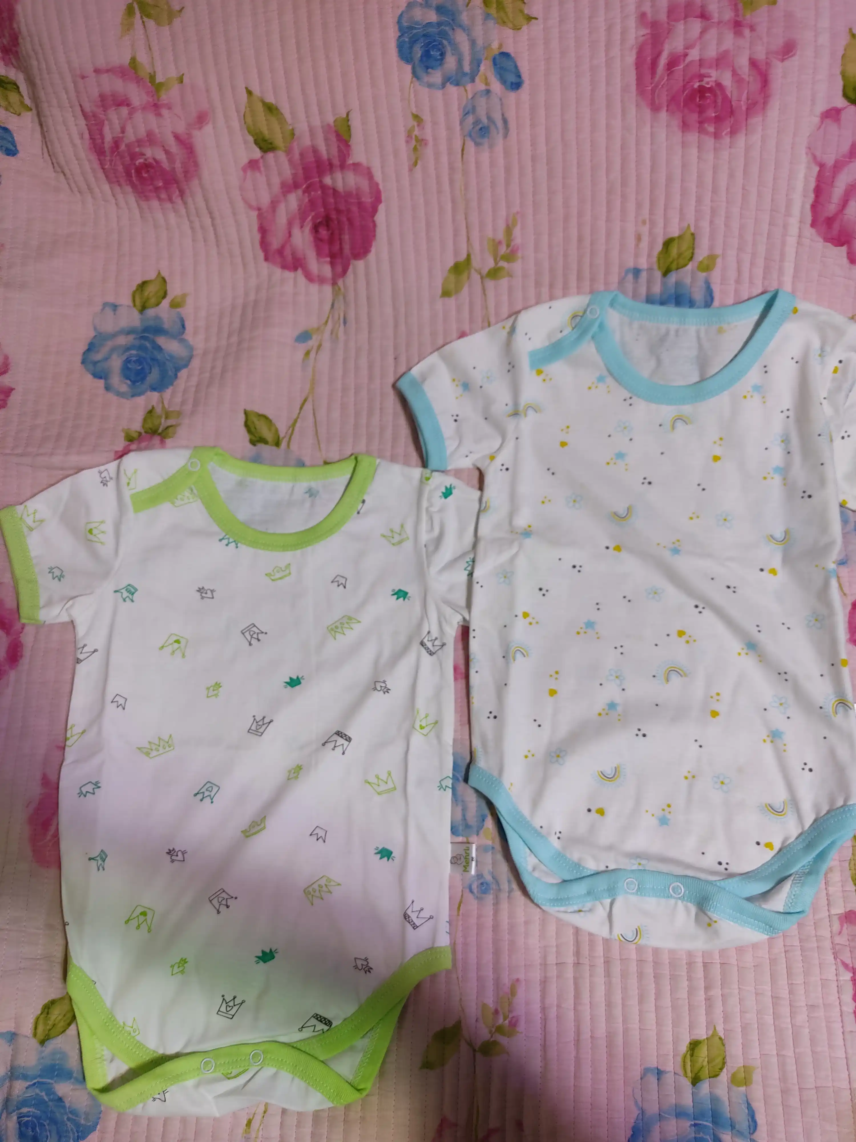 Qisqa yengli chaqaloqlar bodisi 2 dona, paxtali bolalar bodisi, yangi tug‘ilgan uchun bodi