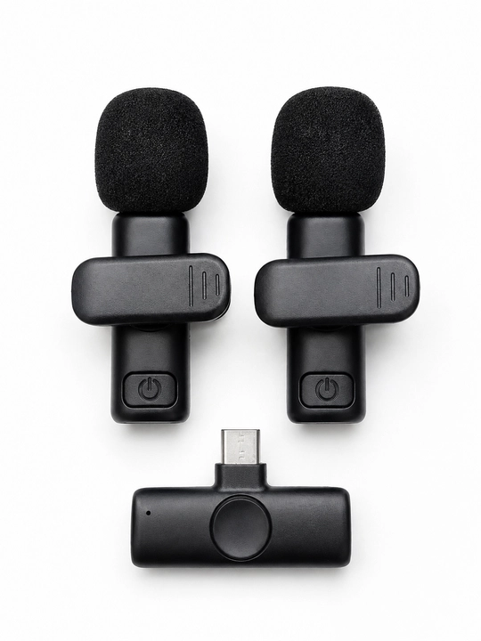 Sifatli simsiz petlichka mikrofon USB-C, 2 ta mikrofon, faol shovqinni kamaytirish tizimi 