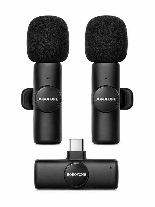Sifatli simsiz petlichka mikrofon USB-C, 2 ta mikrofon, faol shovqinni kamaytirish tizimi 