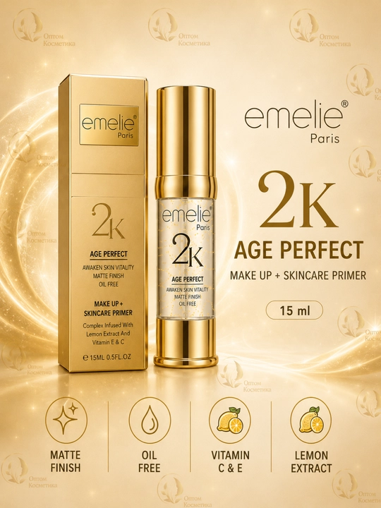 Основа под макияж EMELIE 24K GOLD, база под макияж для лица, праймер, тональная основа 15 г