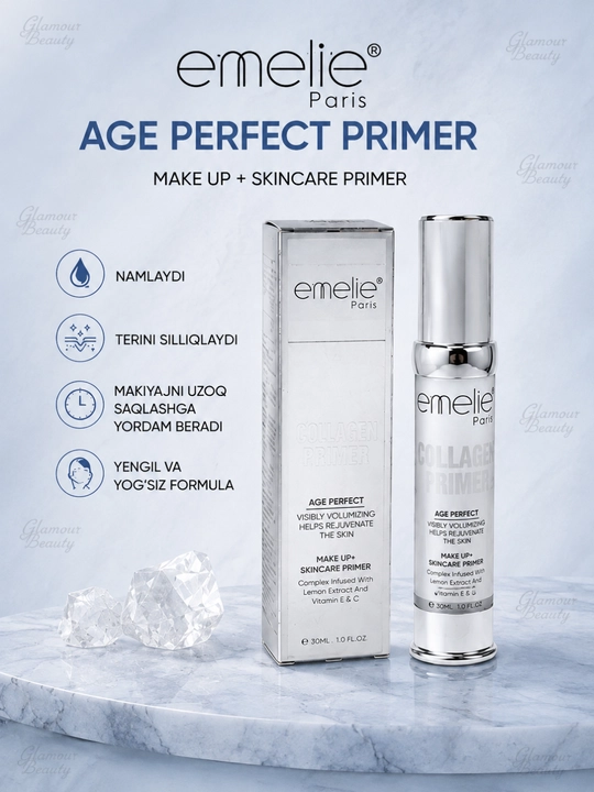 Основа под макияж EMELIE 24K GOLD, база под макияж для лица, праймер, тональная основа