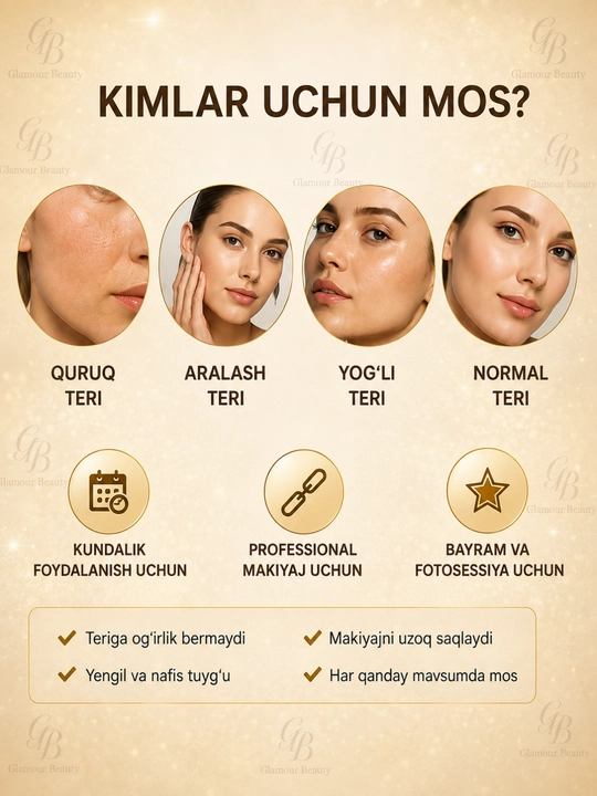 Основа под макияж EMELIE 24K GOLD, база под макияж для лица, праймер, тональная основа