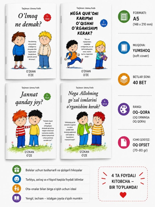 Kitobsevar bolajonlar va onalar uchun axloqiy va tarbiyaviy kitoblar