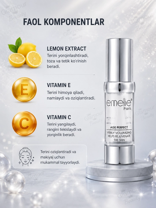 Основа под макияж EMELIE 24K GOLD, база под макияж для лица, праймер, тональная основа