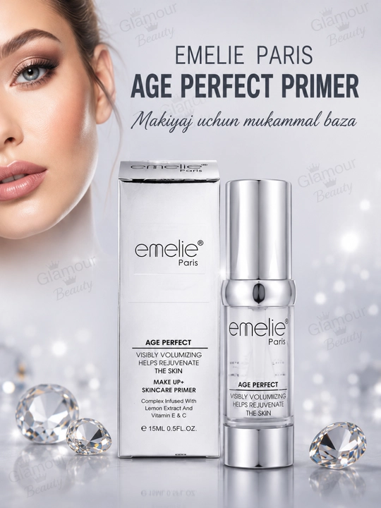 Makiyaj uchun asos EMELIE 24K GOLD bo'yanish bazasi, bo'yanish bazasi, primer, tonal krem - 