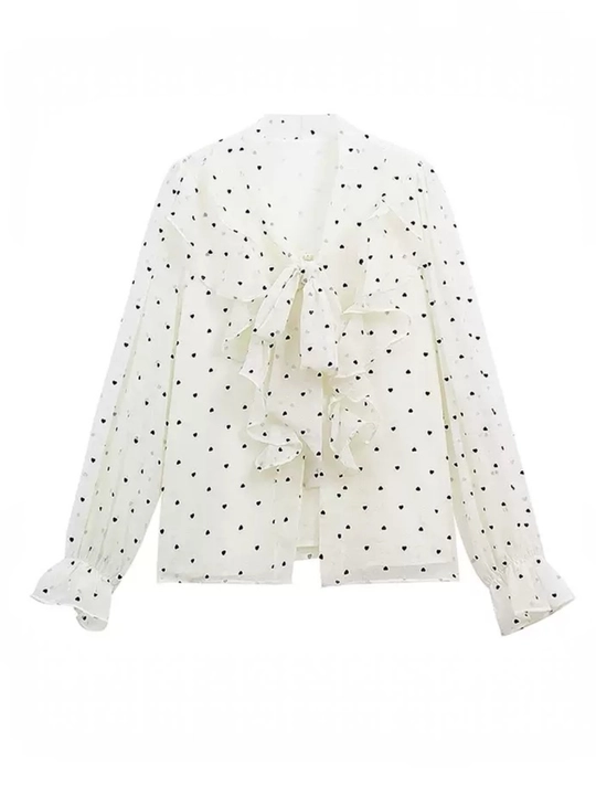 Блузка в горошек, для школы, учёбы, классическая форма, для женщин и девушек